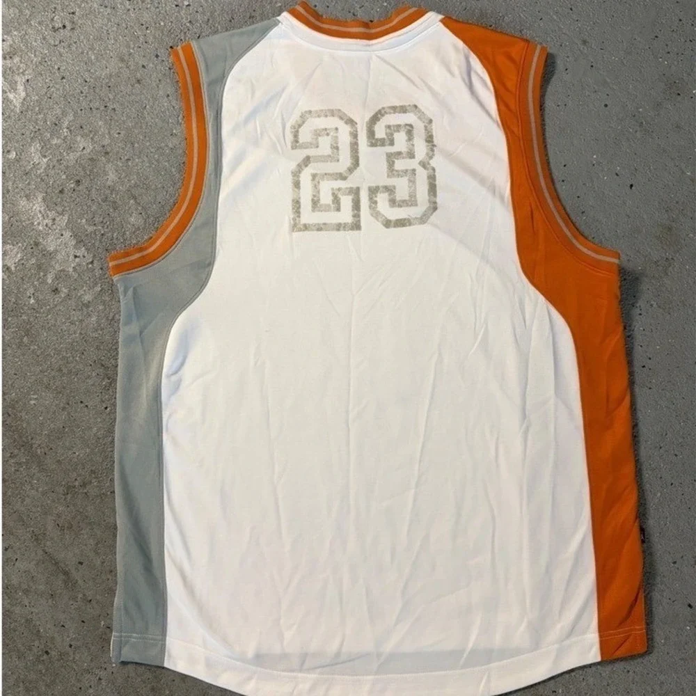 Y2K Jordan Brand 20th Anniversary Basketball Jersey XL White Orange 23 Mesh